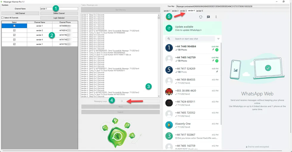 Documentation screenshot showing a large warm-up workflow example.